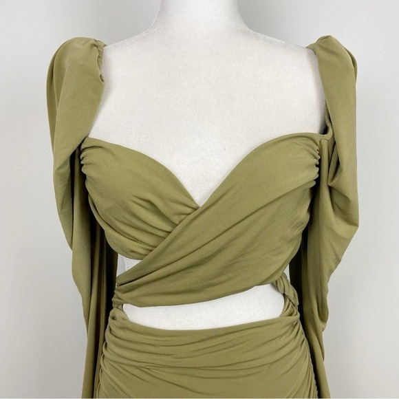 Majorelle Darla Midi Dress in Olive Green Size M - Picture 3 of 9